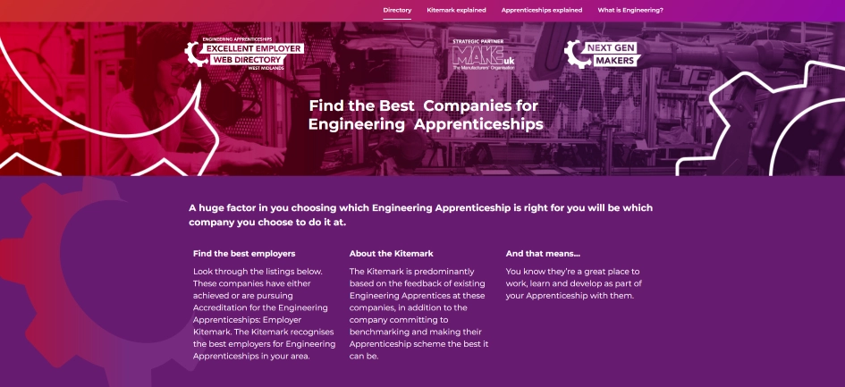 Online directory launched to recognise West Midlands’ best employers for engineering apprenticeships